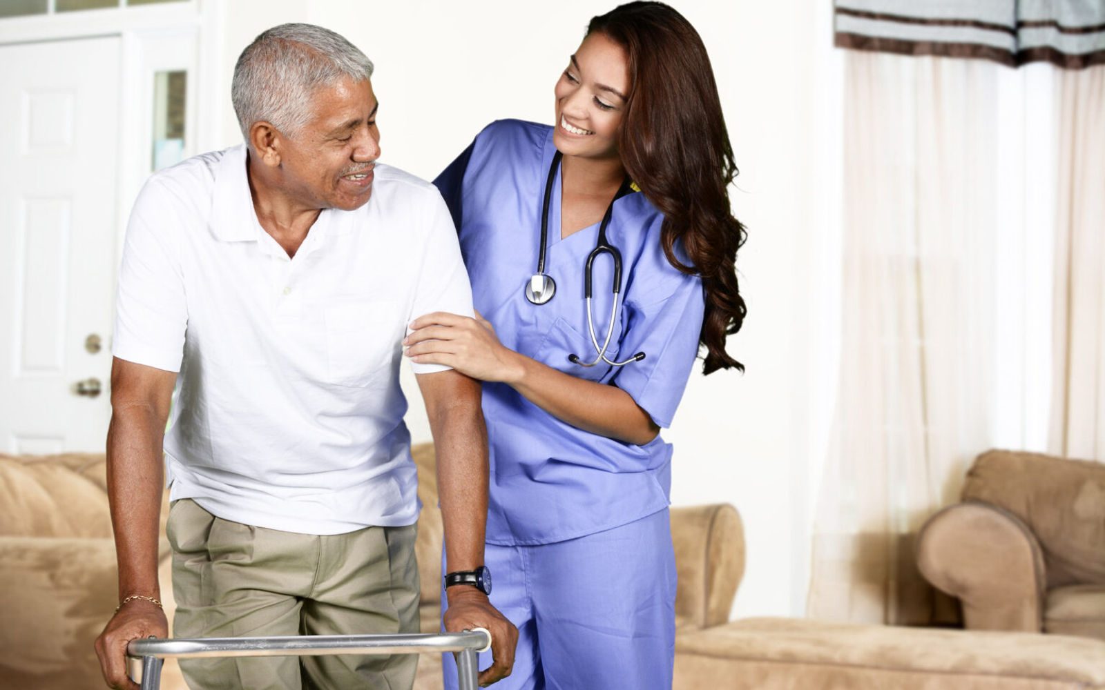 Caregiver and family at home